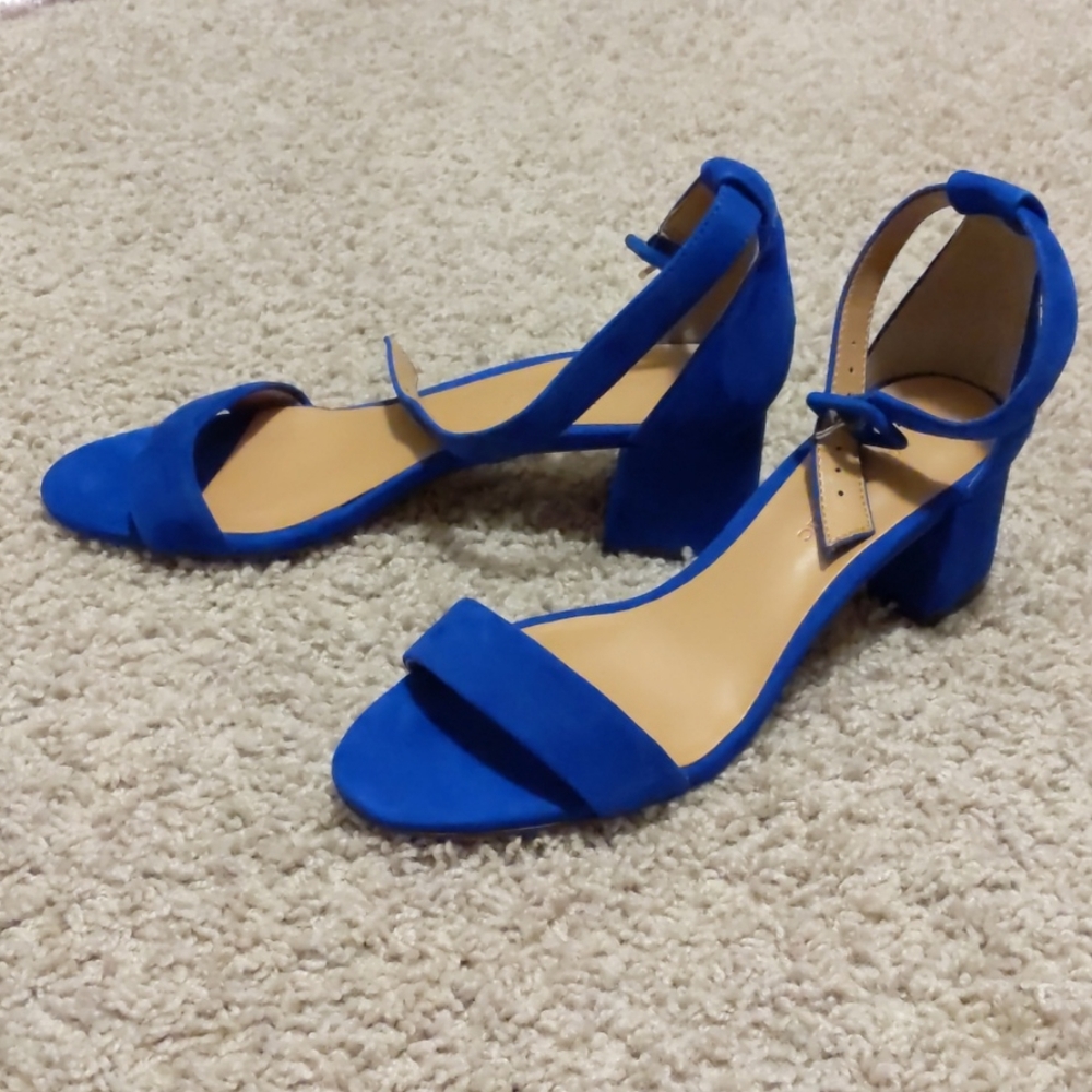Banana Republic Blue Suede Block Heels